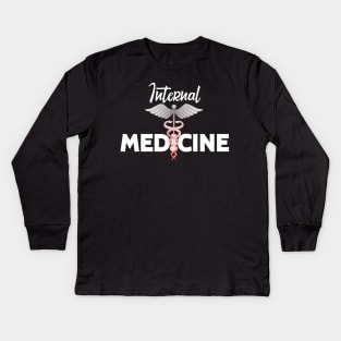 Match Day Internal Medicine Medical With Caduceus Symbol Kids Long Sleeve T-Shirt